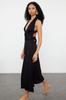 Women's Style Dress Black Plain Regular Midi Knitted 97% Viscose,3% Elastane Dress