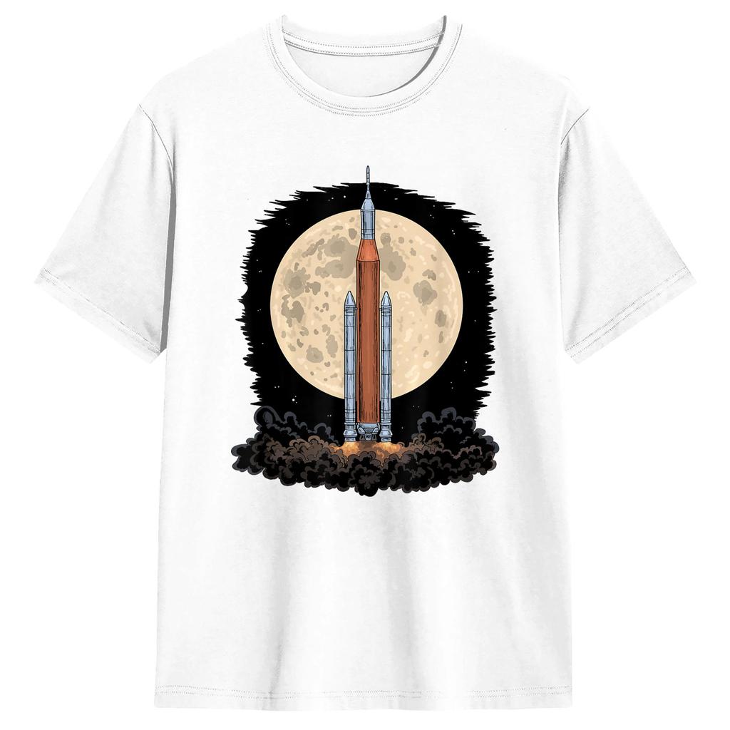 Artemis 1 SLS Rocket Launch Mission To The Moon And Beyond T Shirts Cotton Tops Short Sleeve Round Neck Tees Original TShirt