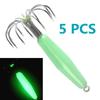 5pcs 12g 16g 25g 35g Stainless Steel Luminous Squid Hook 12 Needles Umbrella Octopus Fishhook