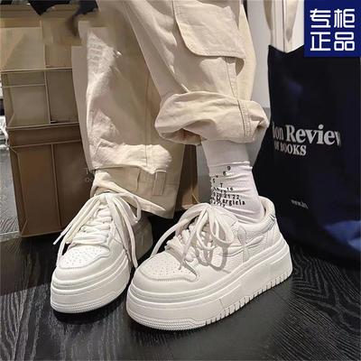 2024 осень новинка корейская версия платформа крест цветочная доска обувь женская белая обувь женская повседневная универсальная увеличивающая рост спортивная обувь на платформе