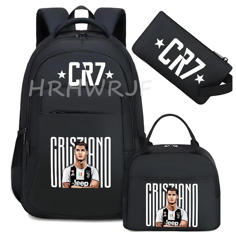 Спортивные камуфляжные рюкзаки CR7 с сумкой для ланча, повседневные холщовые школьные сумки для мужчин и женщин, простая сумка на два плеча, сумка для ноутбука, дорожная сумка