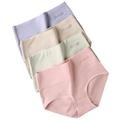 Плюс размер M-5XL Трусики с высокой талией Женское дышащее хлопковое нижнее белье Трусы с принтом Женское нижнее белье