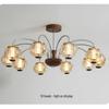Mid-Century French Retro Chandelier: Walnut Wood Light for Living, Dining, and Bedroom