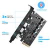 1pc PCIe Slot To USB 3.2 Gen 2 Expansion Card 10 Gbps 3 Type A & 2 Type C Ports