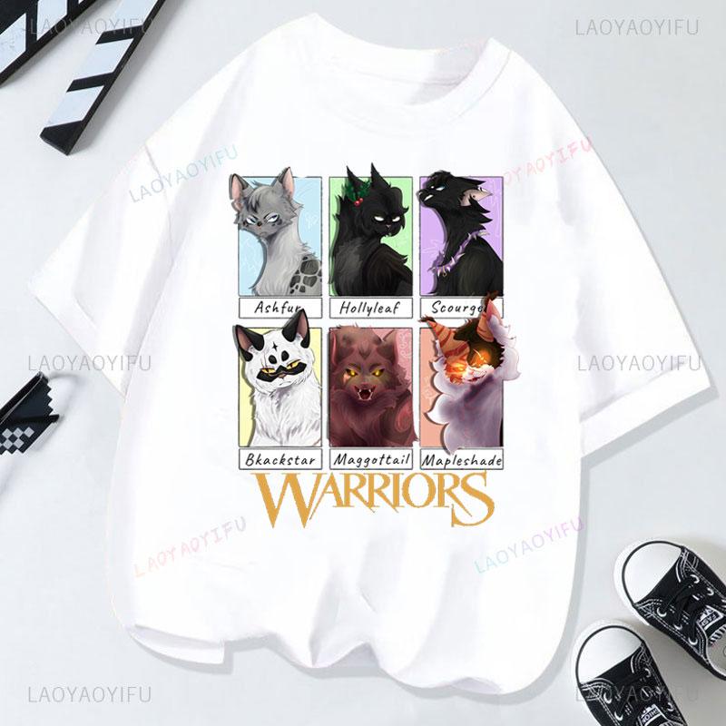 Warriors Shirt Creativity Tee Warriors Cats Cheap Polyester Short Sleeve Graphic T Shirts Unisex Unisex Birthdays Gift Clothing