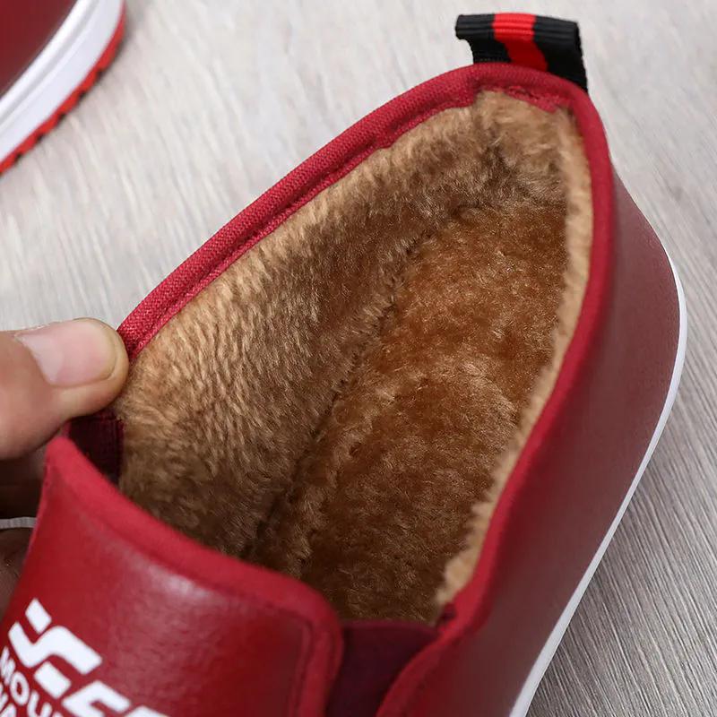 WTEMPO Женские повседневные однотонные мягкие туфли из искусственной кожи, осенне-зимние, большого размера, теплые, плюшевые, без застежек