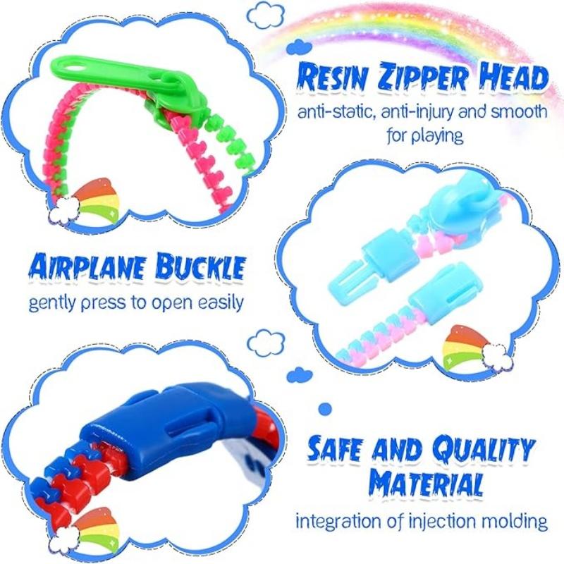 Браслеты-молнии для игры и снятия стресса, сенсорная игрушка для детей, браслеты дружбы для поощрения в классе, на день рождения