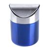 4 Colors Stainless Steel Mini Car Rubbish Bin Detachable Rolling Cover Dust Trash Bin Desktop Trash Bin Home Office Trash Can