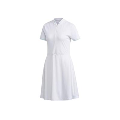 Neo Logo Solid Color Three Stripes Color Block Sports Slim Fit Zipper Airful Short Sleeve Dress Women Dresses White DZ9283