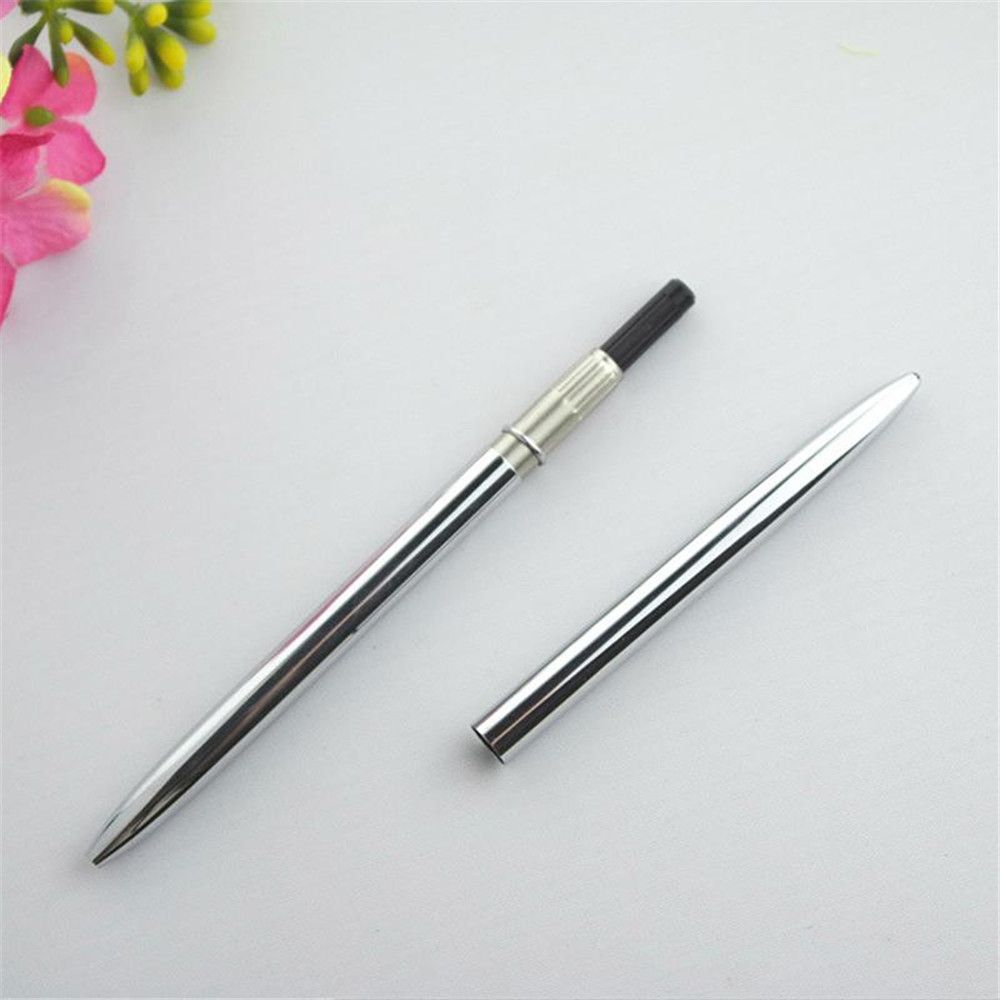 Office Supplies Stationery Stainless Still Metal Ball Pen Slender Ballpoint Pen Rod Rotating