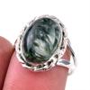 Natural Seraphinite Gemstone 925 Solid Sterling Silver Jewelry Ring Size 7 K1w50