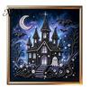 Handmade Holiday Gift Ideas Gothic Faux Pearl Art Kit, 3D Dark Evil Pumpkin Painting Halloween Kit Spooky Castle DIY Craft for Adults, Home Wall Decor