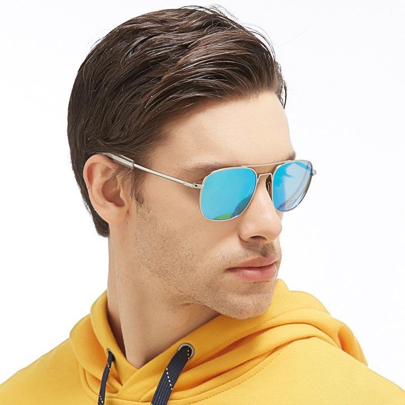 Поляризованные солнцезащитные очки AORON, брендовые очки оригинального дизайна, мужские модные очки с металлической оправой UV400, антибликовые очки