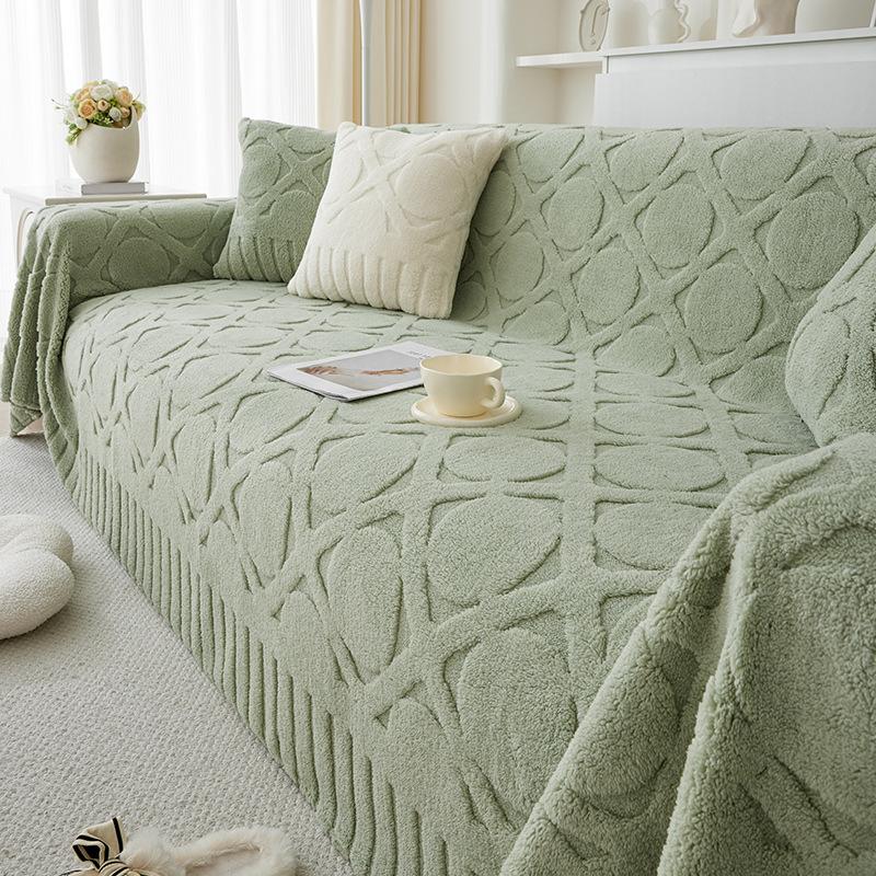 Чехол на диван, ткань, зимнее плюшевое полотенце для дивана, новое кремовое ветрозащитное одеяло для дивана с защитой от кошек