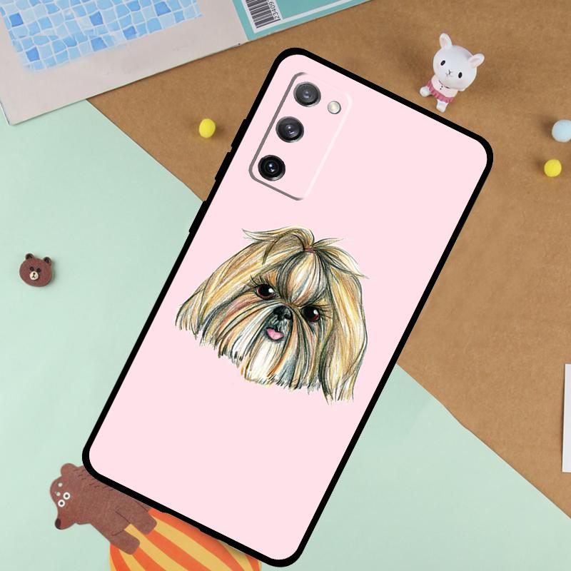Cartoon Shih Tzu Dog Case For Samsung Galaxy S23 S22 Ultra S21 S20 FE S8 S9 S10 Note 10 Plus Note 20 Ultra Cover