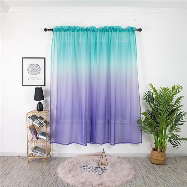 1 шт. градиентные цветные тюлевые шторы для гостиной, спальни, вуаль, шторы для окон, панели из органзы, домашний декор, шторы