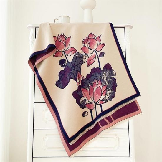 2024 Осень/Зима Новый Цвет Блок Имитация Кашемира Женская Шаль С Кисточками Утолщенный Теплый Двусторонний Жаккардовый Шерстяной Шарф