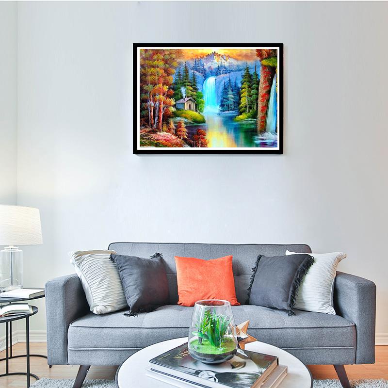 DIY водопад 5D алмазная живопись полная круглая дрель живописная Алмазная вышивка крестиком мозаичные наборы настенное искусство домашний декор подарок