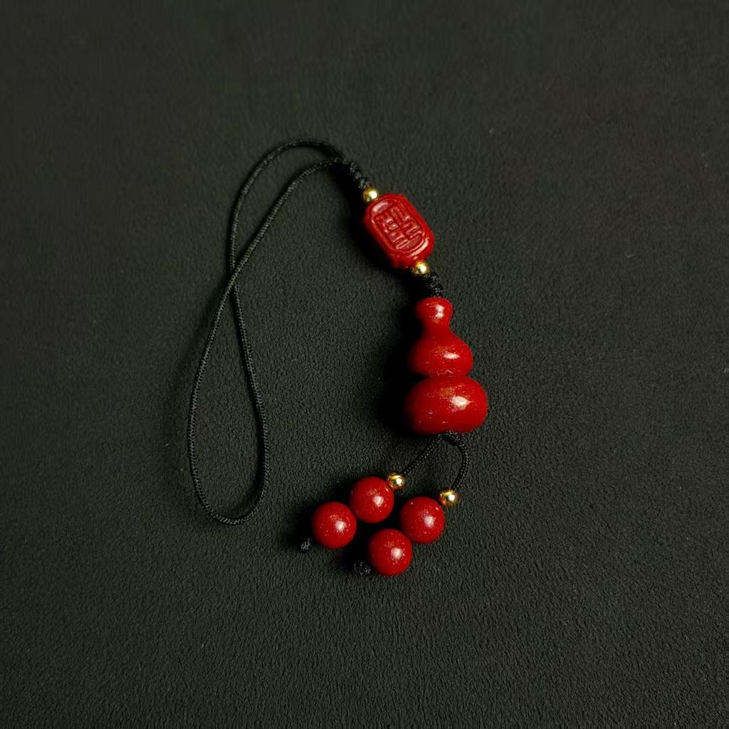 Китайский Амулет для Мобильного Телефона из Пурпурного Золотого Песка - Киноварная Тыква Руи Подвеска Брелок