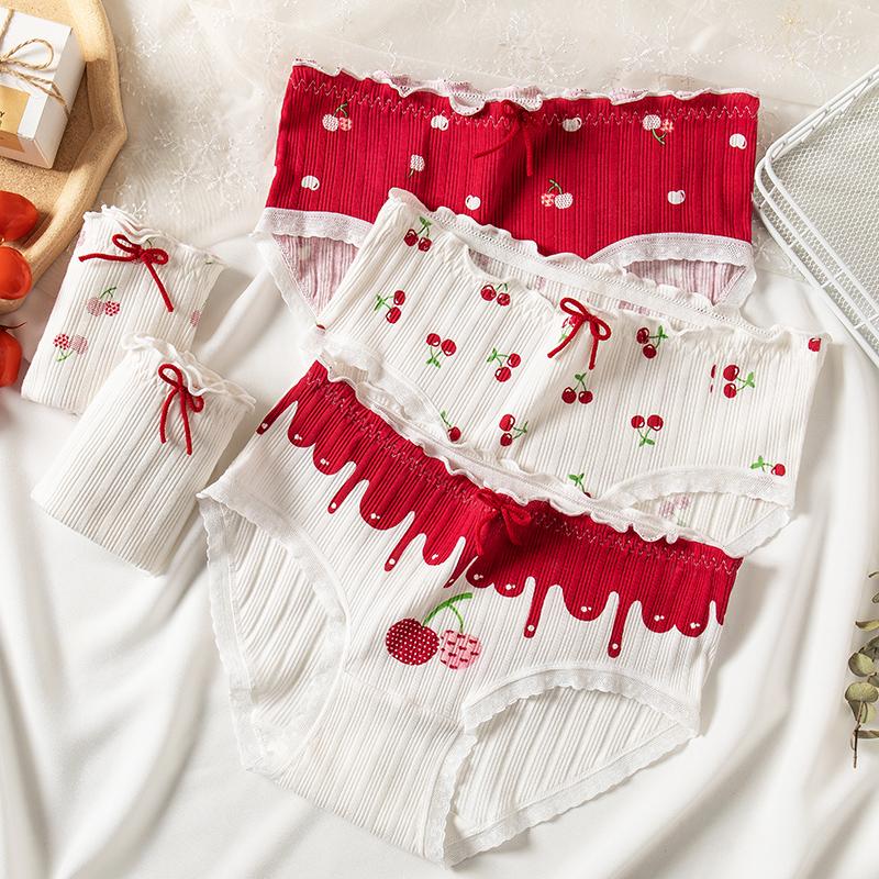 5 шт./компл., хлопковые женские трусики, дышащее нижнее белье, милые трусы с принтом для девочек, нижнее белье с низкой талией