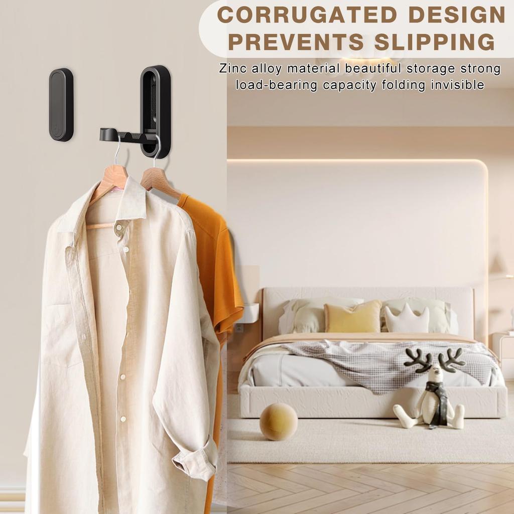 Folding Coat Hooks, Foldable Gold Wall Hooks Heavy Duty Foldable Hook Bathroom Towel Hooks Robe Hooks Wall Mounted for Hanging Coat Towels Clothes