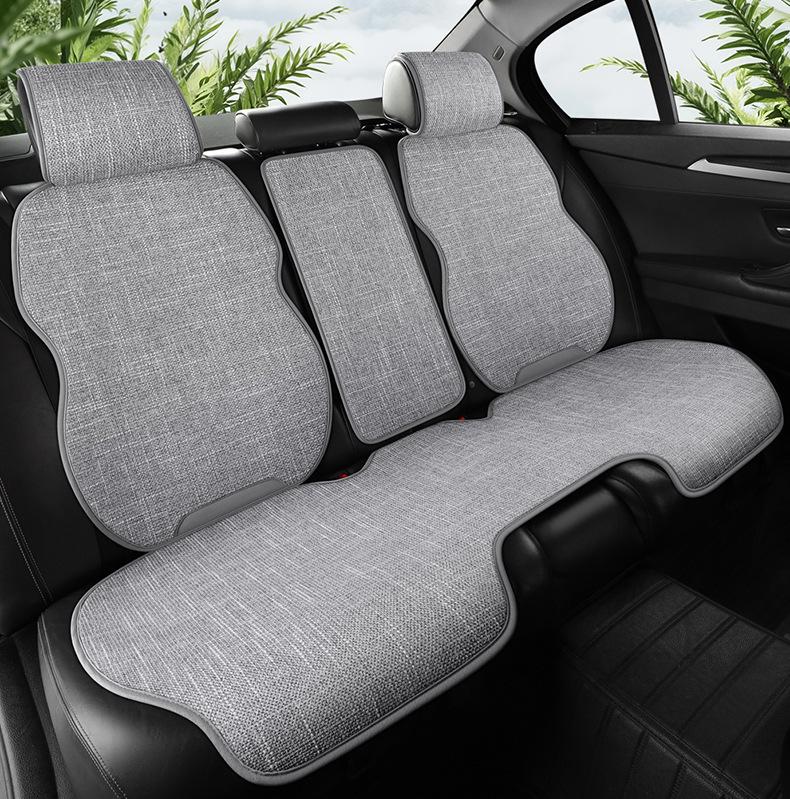 Универсальная льняная подушка для автомобильного сиденья - Дышащая, всесезонная, полуобернутый чехол