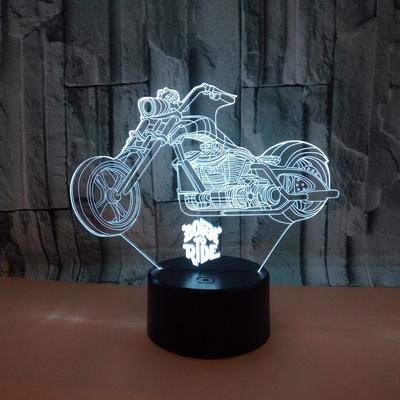 Новая 3D-лампа для мотоцикла, 7 цветов, 3D-светодиодная декоративная лампа, сенсорный пульт дистанционного управления, креативная 3D-светодиодная маленькая настольная лампа
