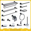Matt Black Bathroom Hardware 304 Stainless Steel Towel Rack Toilet Paper Holder Liquid Soap Holder Towel Bar Toilet Accessories