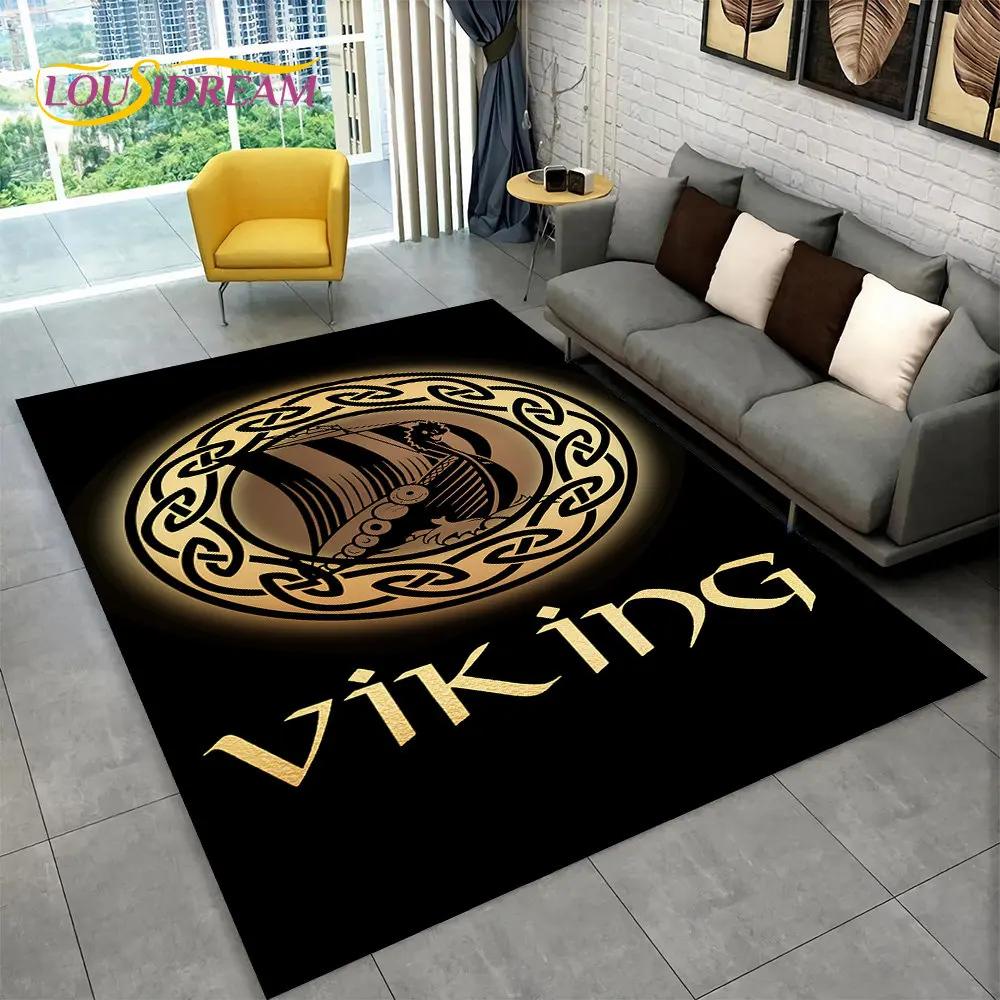 Ковер-циновка Викинг Скандинавская мифология Бог Локи Руна,Ковер для гостиной спальни дивана придверный коврик кухонный декор,Нескользящий коврик для пола