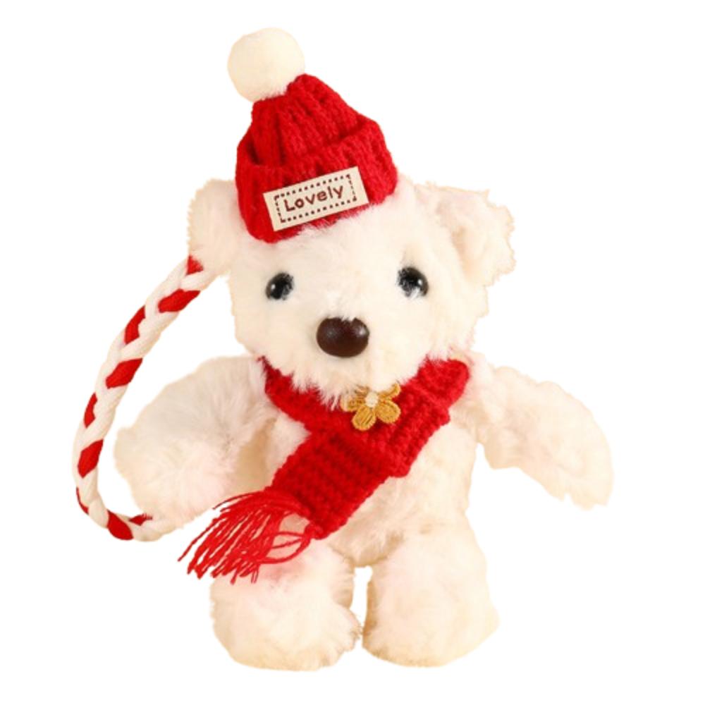 PP Cotton Stuffed Bear Pendant Scarf Bag Decoration Bib Bear Plush Key Chain  Children