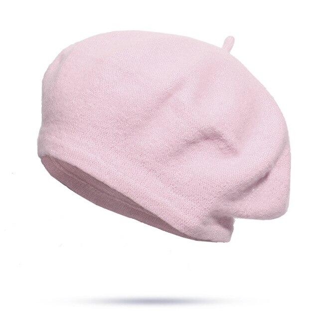 Women Girl Beret Warm Wool Winter Beanie Hat Cap Vintage Plain Beret Hats Solid Color Elegant Lady Winter Caps Dropshipping