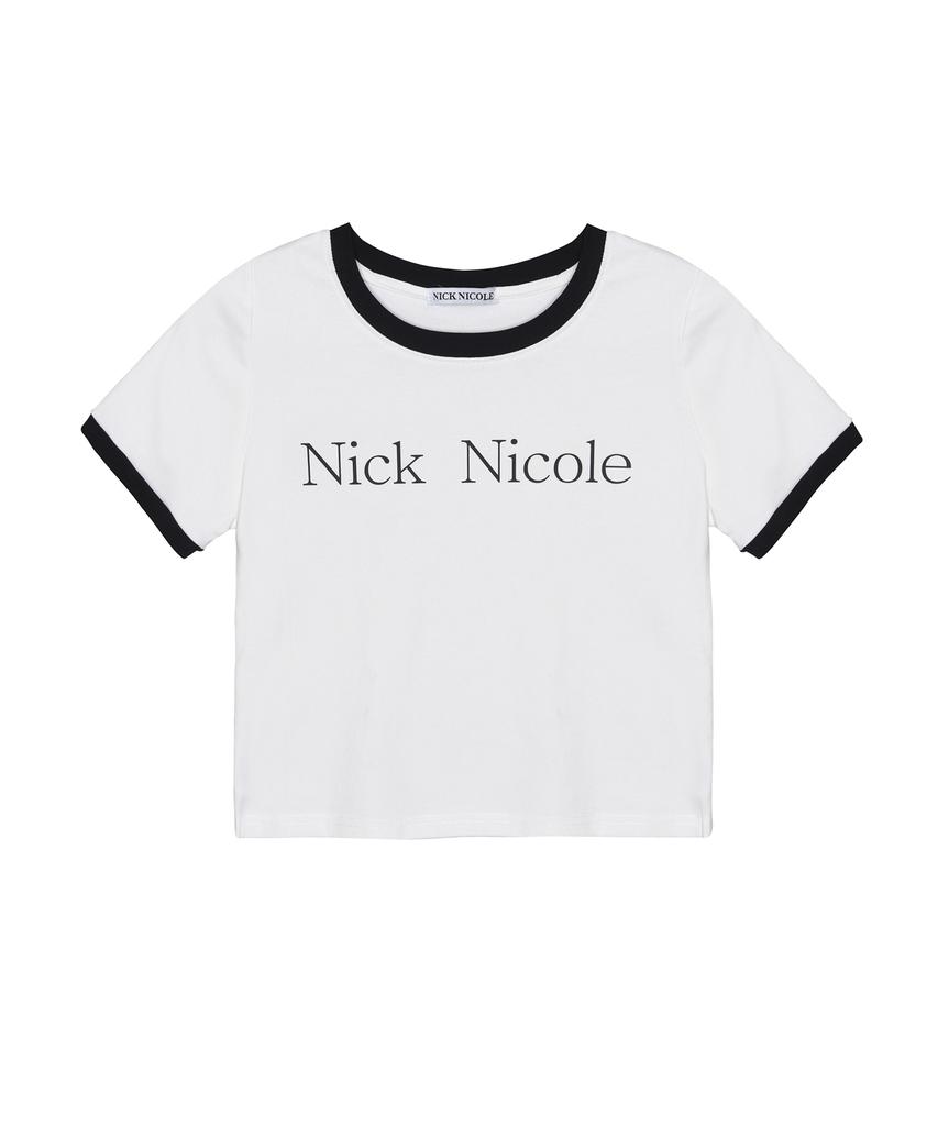 Nigaennikol Nicole Signature Кроп-топ с контрастной отделкой_Белый