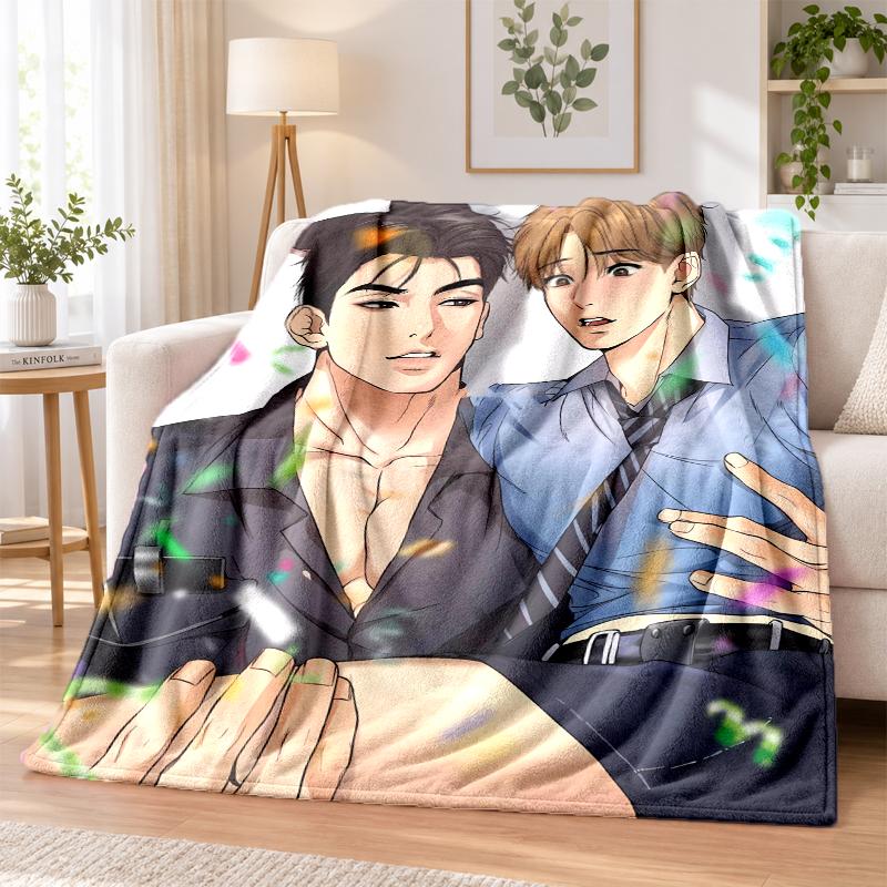 Korean Comics Jaekyung Dan Flannel Throw Blanket Soft Warm Cozy For Sofa Bed Indoor Home Bedroom Use