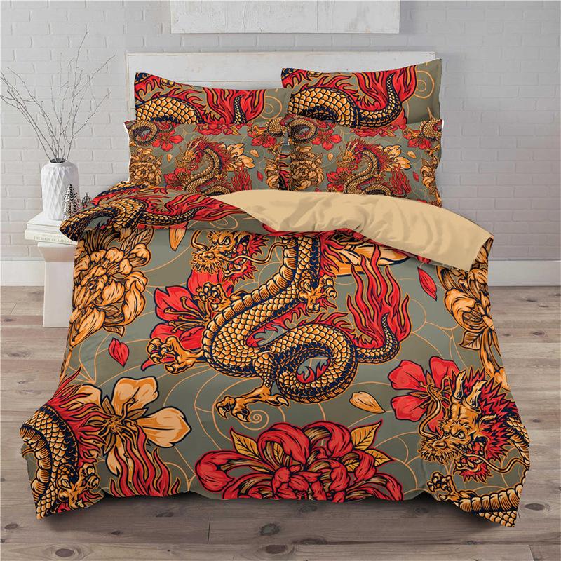 Lucky Cat Bedding Collection For Kids Girls Boys 3D Print Floral Duvet Cover Collection Microfiber Chinese Traditional Style Comforter Cover