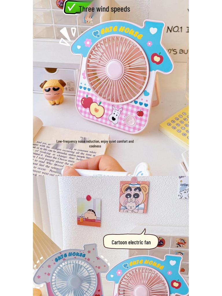Chic Cabin-Style USB Desktop Fan: Stylish, Portable Mini Fan for Women