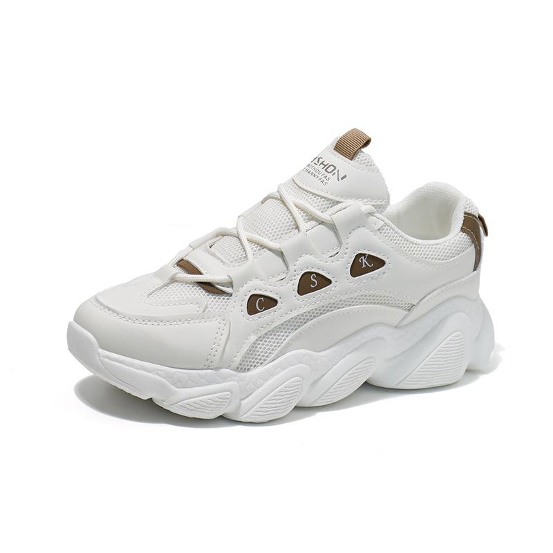 Женские кроссовки на платформе, нескользящая повседневная обувь из дышащей сетки, удобные кроссовки для бега на массивной шнуровке, спортивная обувь для тенниса для женщин