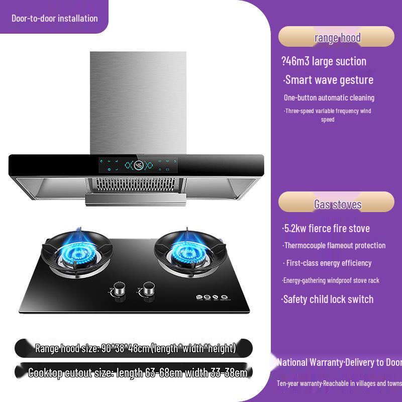 European Style High Suction Kitchen Range Hood: Top Mount T-Type with Automatic Cleaning.