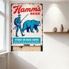 Винтажная металлическая жестяная вывеска Hamm's Beer в стиле ретро с изображением охотничьего медведя, настенная табличка для бара, мужской комнаты и домашнего декора. (Страна Небесно-голубого