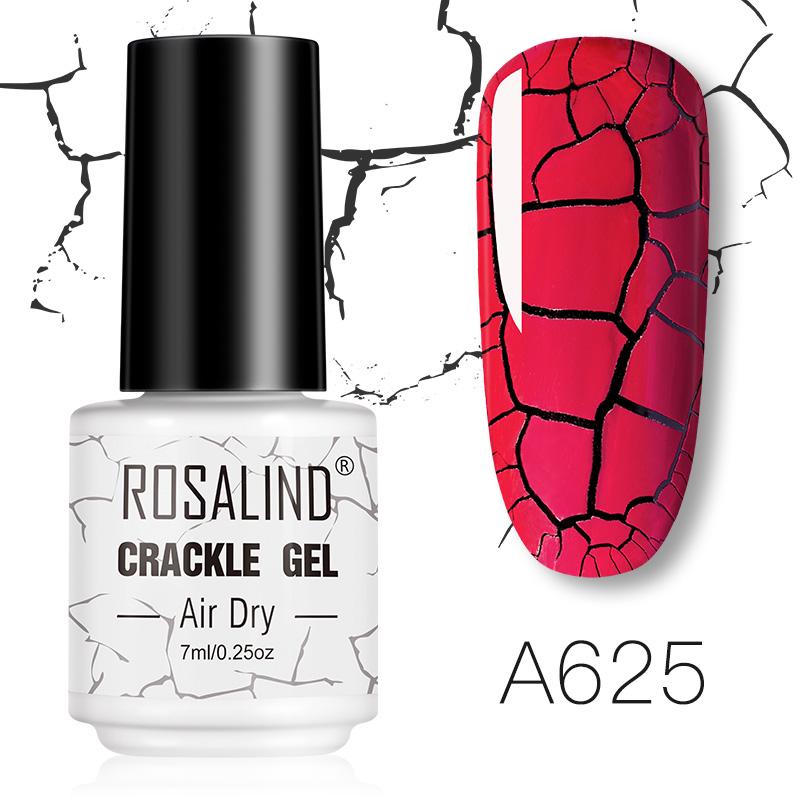 ROSALIND 12 Colors Cracked Nail Gel Varnish Hybrid Crackle Manicure Acrylic Art UV Gel Semi Permanent with Base Top Coat