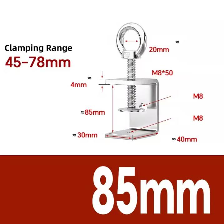 304 Stainless Steel C-clamp Steel Pipe Square Clamps 20~130mm Tiger Clamp Heavy Duty C-clamp Multi-function Hardware Fastener