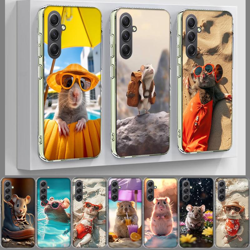 Cute Hamster Phone Case for Samsung A17 A37 A57 A07 A16 A26 A36 A56 A06 A02S A12 A22 A32 A52S A04S A14 A24 A34 A54 A03 A13 A33 A