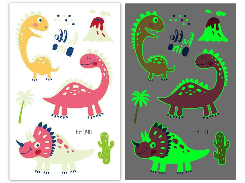 Новые светящиеся наклейки-тату динозавра, детские забавные светящиеся наклейки с героями мультфильмов, наклейки-татуировки