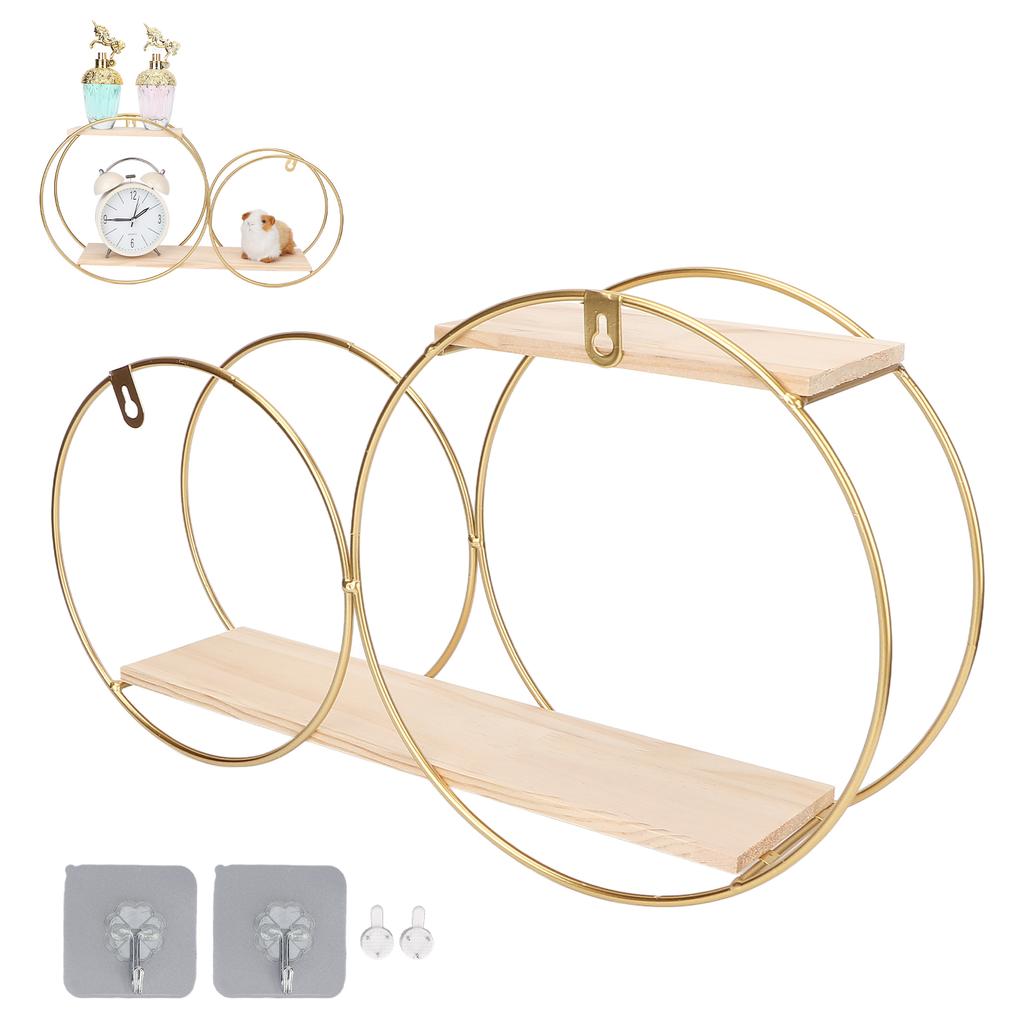 Настенная полка для хранения Металлическая круглая декоративная Настенный плавающий органайзер для ванной комнаты