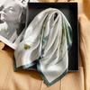 Spring New Silk Silk Scarf Women's Plain and Elegant Flower Mulberry Silk Small Square Scarf Neck Protection Versatile Fashion Small Scarf