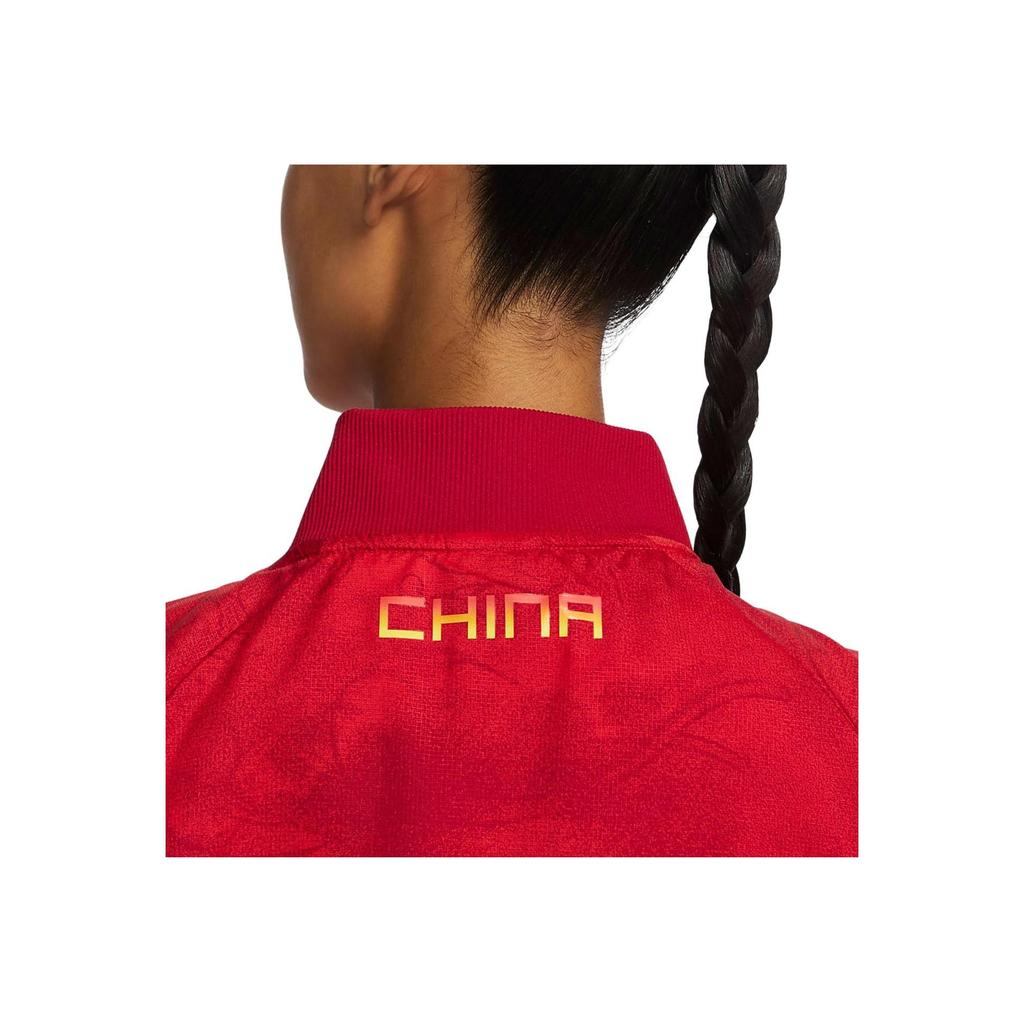 Nike Dri-FIT Anthem China Team All-Over Print Stand Collar Quick-Dry Football Jacket Women Jacket Red DV5615-687