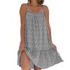 Floral Printed Women's Sleeveless A-line Polyester Beach Dress Loose