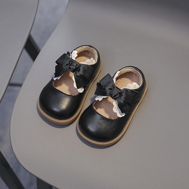 Fashion Girls' Shoes British Style Kids Leather Shoe Soft Soled Girls Leather Shoes Nonslip Child Shoes Simple Girl Casual Shoe