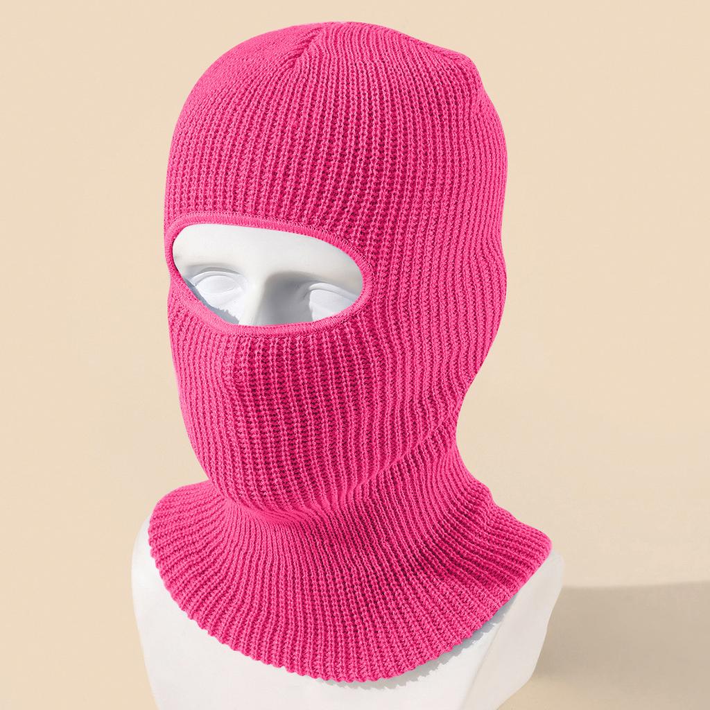 1-Hole Ski Mask Knitted Face Cover Adult Winter Balaclava Full Face Mask For Winter Outdoor Sports
