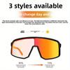 Cycling Sunglasses Photochromic Lens UV400 Protection Unisex Sports Eyewear for Running Biking Day Night Use Polarized