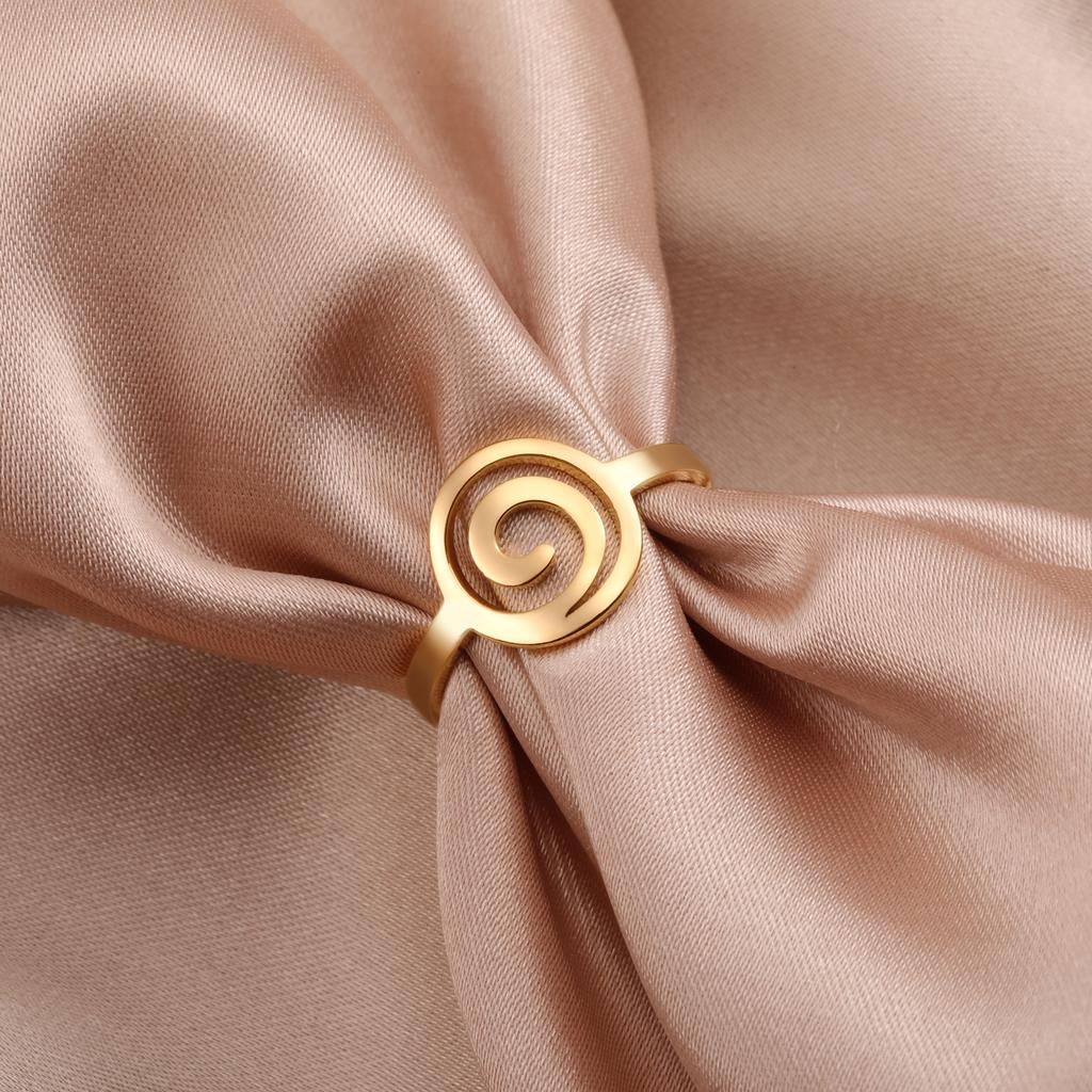 Cazador Geometric Swirl Spiral Women's Ring Stainless Steel Finger Rings 2026 Trend Jewelry Wholesale 2026 Birthday Party Gifts